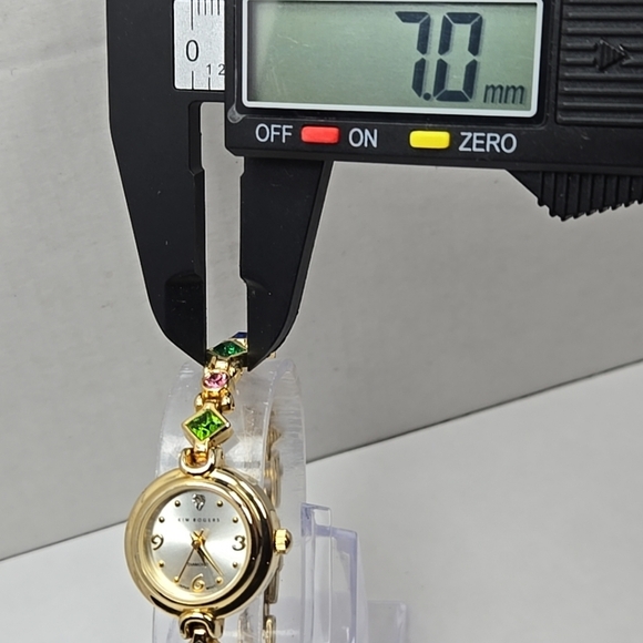 Kim Rogers Ladies Goldtone Multicolor Crystal Bracelet Watch Diamond New Battery - Picture 5 of 9